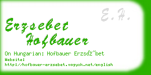 erzsebet hofbauer business card